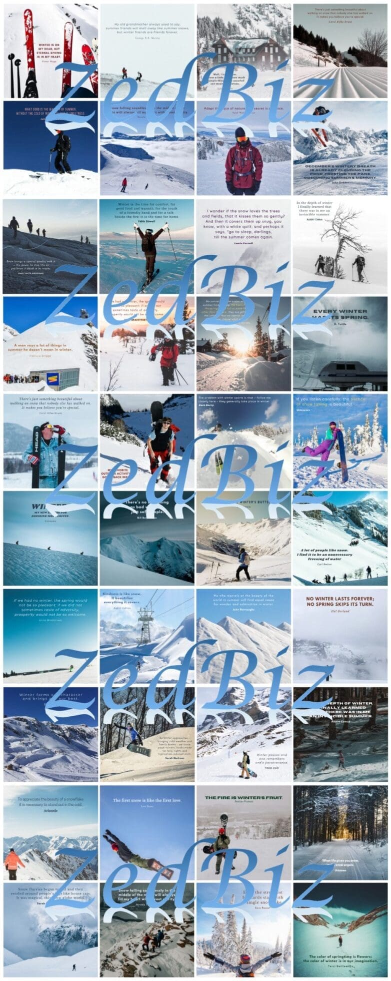 Winter Mountain Sports Social Media Quote Graphic Package 05